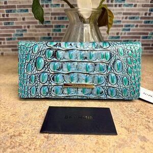 NWT Brahmin Ady Multi Esplanade teal blue wallet